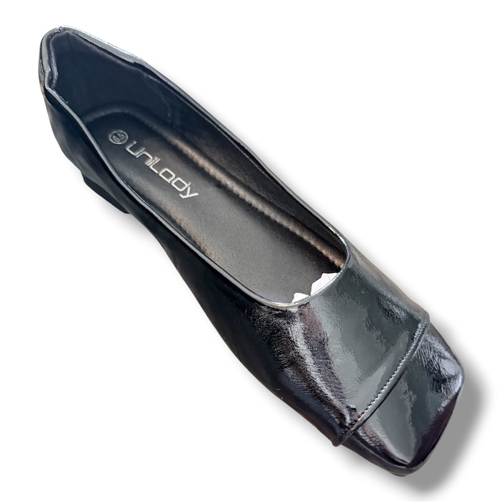 UniLady Black Patent Square Toe Mary Jane-2 Flat Shoes Womens Size 6.5 NEW